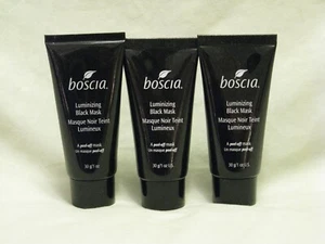Boscia 'Mascarilla Negra Luminizadora' Tratamiento Facial Despelable 3x Tubos 1oz NUEVO Viaje - Imagen 1 de 2
