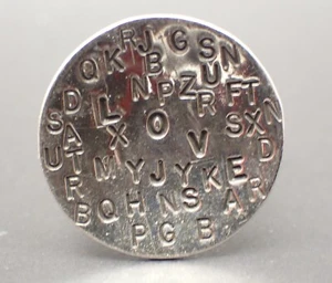 Anillo ajustable disco alfabeto Paul Miller LOVE plata de ley tamaño 8 6,4 gramos - Imagen 1 de 7