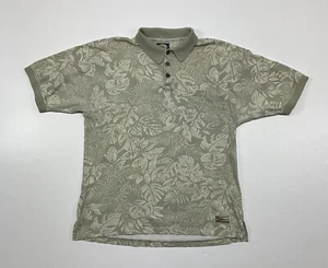 Polo Shirt da uomo Tommy Bahama taglia M stampa tropicale foglia marrone oliva tasca piccola - Foto 1 di 12