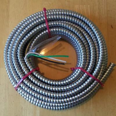 New 35,50,80ft 10/2 w/Ground THHN/THWN Copper Wire, Aluminum Armored MC Cable BX - Image 1 of 4