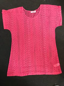 Pastunette Pink Lace Tunic 18 - 20 Lace Sheer beach cover up overshirt tunic - Picture 1 of 4