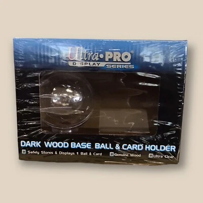 Ultra pro  Dark Wood Base Ball and Card Holder  new Unopened package  - Image 1 of 3