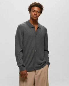 NEW Officine Générale Kylan Gray Polo Collar Cardigan Sweater 2XL NWT $465 - Picture 1 of 15