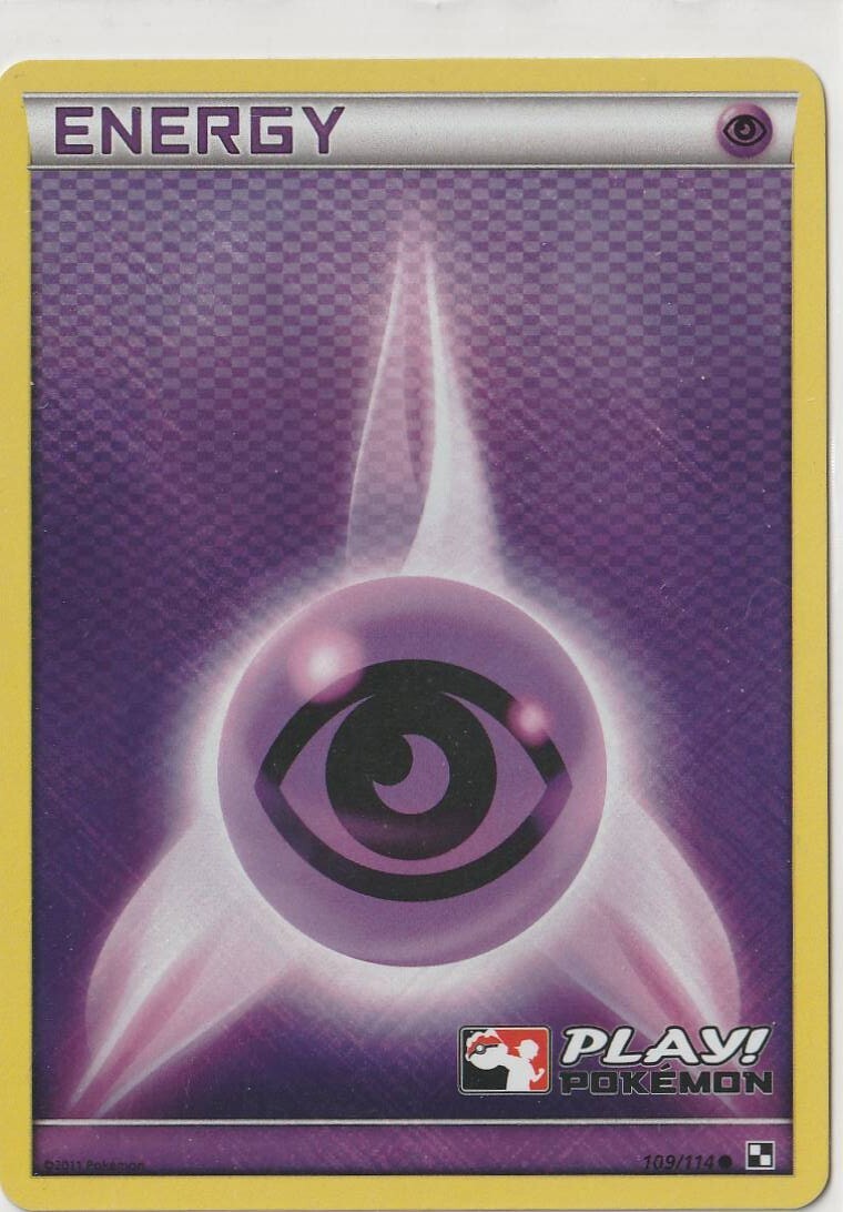 Pokemon TCG Psychic Energy Reverse Holo Black and White Common 109/114