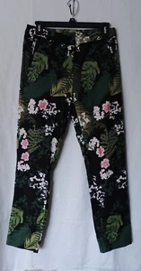 Adrianna Papell Women's Tropical Folage and Floral Ankle Pants - Size 4 - Picture 1 of 10