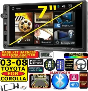 FITS 2003-08 TOYOTA COROLLA 7" AM/FM BLUETOOTH USB CAR RADIO STEREO PKG - Picture 1 of 12