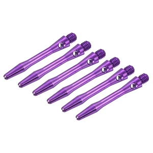 35mm Dart Shafts, Medium 2BA Thread Aluminum Dart Stems - 6 Pack (Purple) - Picture 1 of 5