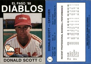 Donald Scott 1988 Best El Paso Diablos #2 RC Card *AutographDen* FREE SHIP - Picture 1 of 1