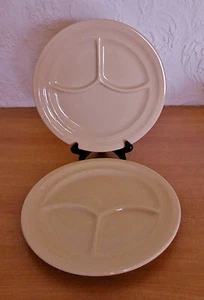 2 SYRACUSE CHINA Restaurant Ware Adobe Tan GRILL PLATE 3 Part Divided Plate - Picture 1 of 2