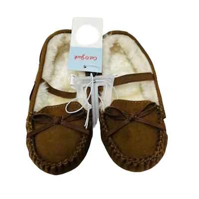 Celina, Dark Chestnut, Size 7 Girls' Moccasin Slippers - Cat & Jack + Free Ship - Image 1 of 4