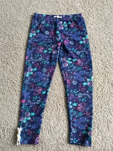 Self Esteem Girls Blue Embellished Butterflies Flowers Leggings Sz 10/12 VGUC - Picture 1 of 3