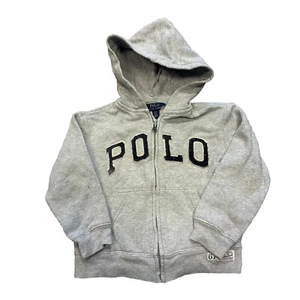 Y2K POLO RALPH LAUREN GREY FULL ZIP HOODIE SWEATSHIRT SZ 4/4T TODDLER LOGO (69) - Picture 1 of 5