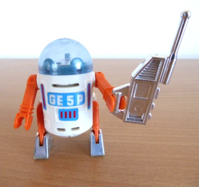 Vintage Playmobil GE5P Space Robot Droid Figure & 1 Accessory 1980 Playmospace - Image 1 of 4