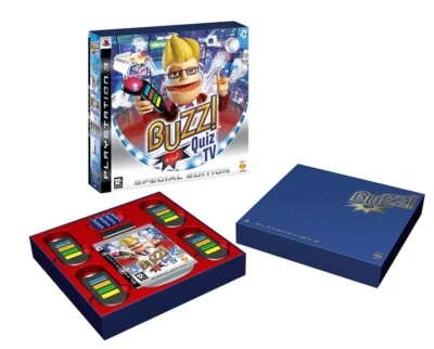 PS3 - Buzz!: Quiz TV #Special Edition + 4 Wireless Buzzer DE/EN mit OVP wieNEU - Bild 1 von 2