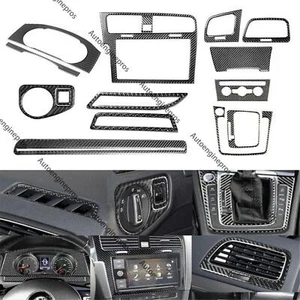 15X For VW Golf 7 GTI MK7 14-19 Carbon Full Set Fiber Interior Dashboard Cover - Picture 1 of 8