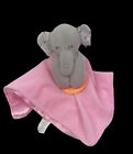 Forever Baby Elephant Lovey Pink Gray Security Blanket Teething Ring Plush Dots