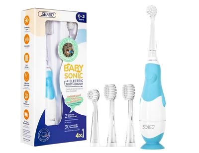 Seago Baby Electric Toothbrush With Brush Heads Rechargeable Clean Pack - Image 1 of 4