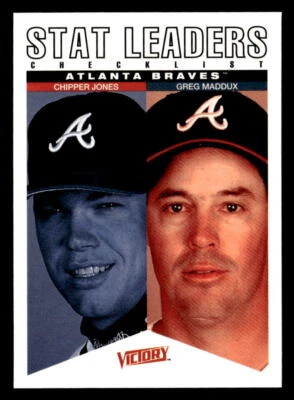 Chipper Jones / Greg Maddux CL 2000 Victory Stat Leaders  Card #59 Braves - Image 1 of 2