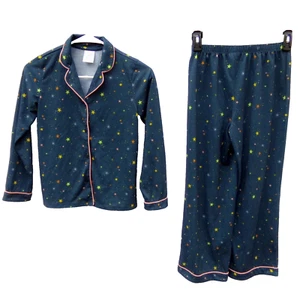 Nordstrom Junior Girls Pajama Set Sleepwear Small 7/8 Stars in Dark Sky - Picture 1 of 11