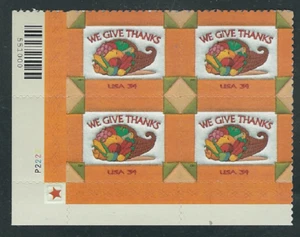 Scott #3546... 34 Cent....Thanksgiving... Plate Block - Picture 1 of 1