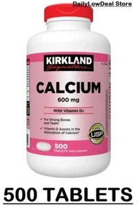 Kirkland Signature 600 mg Calcium Tablet with Vitamin D3 500 Tablets - Picture 1 of 1