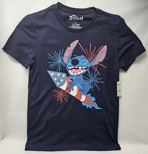 Disney Stich Men's Fireworks Graphic T-Shirt, Size M (38-40)/New - Picture 1 of 4