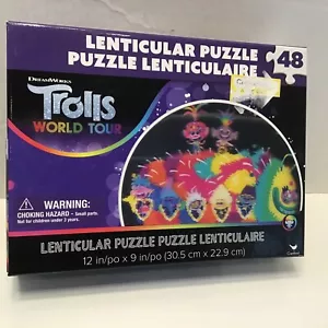 Rompecabezas lenticular Dreamworks Trolls World Tour 12 x 9 pulgadas 48 piezas nuevo - Imagen 1 de 9