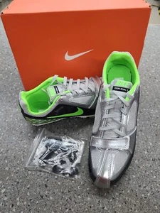 Nike Zoom Rival S5 Track&Field Shoes 383822-030 Silver/Black/Green M 8/8.5 NEW - Picture 1 of 8
