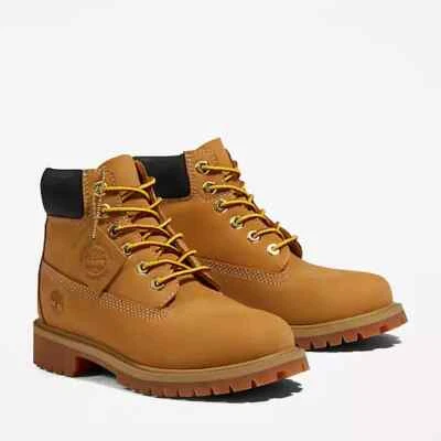 Timberland 6 Pulgadas Premium TB012709 Botas Niños Trigo Nubuck Con Cordones Impermeables Foto 1 de 4