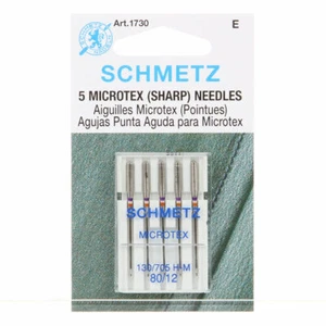 Aguja de máquina Schmetz afilada/microtex tamaño 12/80 (1730) 5 agujas en plástico C - Imagen 1 de 1