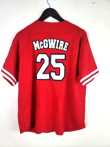 MLB Mark McGwire Saint LOUIS CARDINALS #25 Red XL Jersey 100% Polyester STITCHED Cover