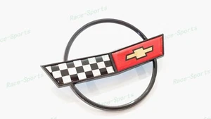 1PC Black Red Nose Hood Cross Flags Emblem Badge Fit For 1984-1996 C4 Corvette - Picture 1 of 5