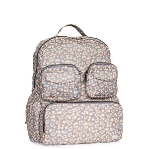 New Lug Travel Puddle Jumper PACKABLE Backpack Bag LEOPARD PEARL Beige Large 