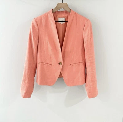 Blazer Loft One Button Lino Coral Talla 2 Foto 1 de 4