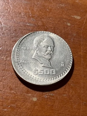 1988 Mexico 500 Pesos Mint Error - Off Center BU - Image 1 of 2