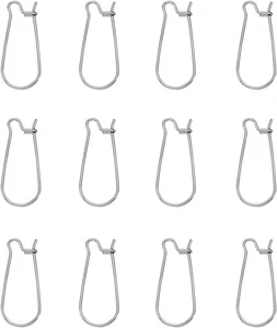 100pz Ganci Orecchino Rene Acciaio Inox 12X25Mm Cerchi Orecchie a Cerchio Lunghi per Fai da Te - Foto 1 di 12