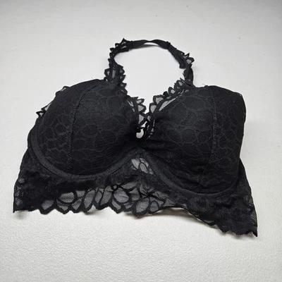 Sujetador Victoria's Secret ROSA Mujer Pequeño D DD Negro Bralette Con Aros Encaje Foto 1 de 4