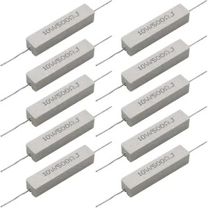 10 PZ Resistenze a Filo di Piombo Assiale 10w 500 Ohm 5% - Ceramica Fissa Ferita Bianca,... - Foto 1 di 6
