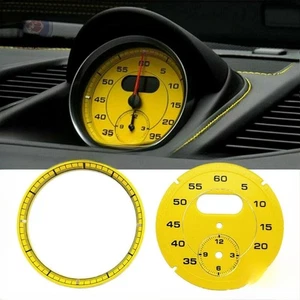 Yellow Dial Clock Gauge Chrono For Porsche Cayman 911 Macan Cayenne Boxster - Picture 1 of 7