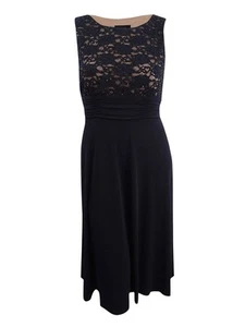 Connected Women's Lace Bodice Dress (6, Black/Gold) - Picture 1 of 2