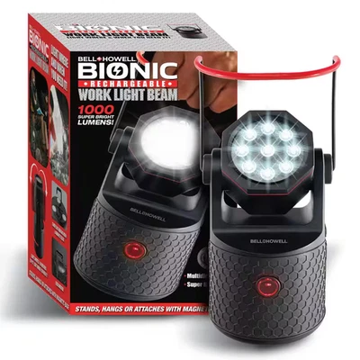 BELL + HOWELL Bionic Work Light Beam 1000 Lumens 9 Super Bright LED Rechargeable Handheld Work