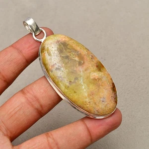 Unakit Edelstein 925 Sterlingsilber Handarbeit Schmuck Anhänger 2,83 Zoll - Bild 1 von 6