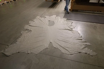 Light Gray Leather Hide Upholstery Whole Full Cow Hide 45 SQFT Crackle - Image 1 of 3