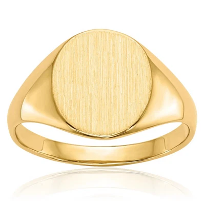 14K Solid Yellow Gold Custom Engraved Signet Ring - Image 1 of 4