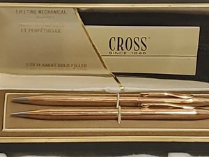 Vintage Cross Mechanical 1/20 14k Gold Filled Kugelschreiber & Bleistift Set im Etui E5 - Bild 1 von 9