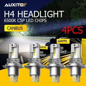 AUXITO White H4 9003 HB2 LED Headlight Bulb Hi/Lo Beam Headlamps 40000LM CANBUS - Picture 1 of 18