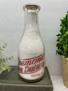Diamond State Dairies Dover DE Del Delaware Milchflasche Quart - Bild 1 von 8