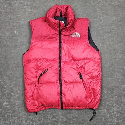 The North Face Down Puffer Vest Mens Medium Red 700 Fill Packable Stow Pocket - Image 1 of 4