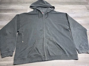 Sun Faded Gray Oversized Zip Up Hoodie Grunge Adult Size XL Sweatshirt Worn Thin - Picture 1 of 13