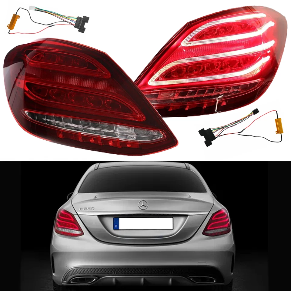 Pair LED Taillights Upgrade For Mercedes Benz 2015-2018 C Class W205 C300 C350 - Image 1 of 4